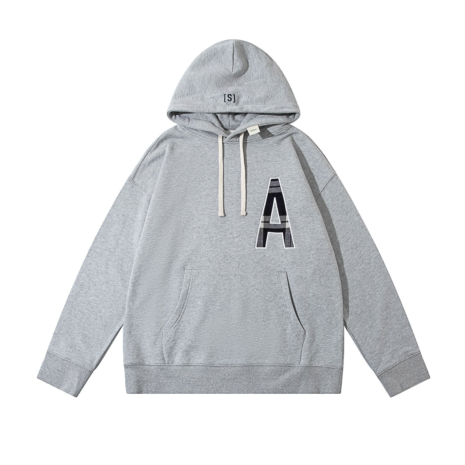 CHECKS LOGO HOODIES - HEATHER GREY