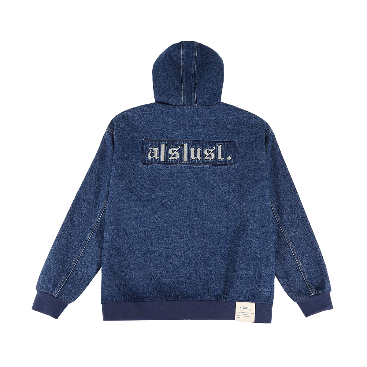 ASUSL EMB. DENIM ACTIVE JACKET - INDIGO BLUE BUDSPOOL 家紋 LOGO DENIM JACKET