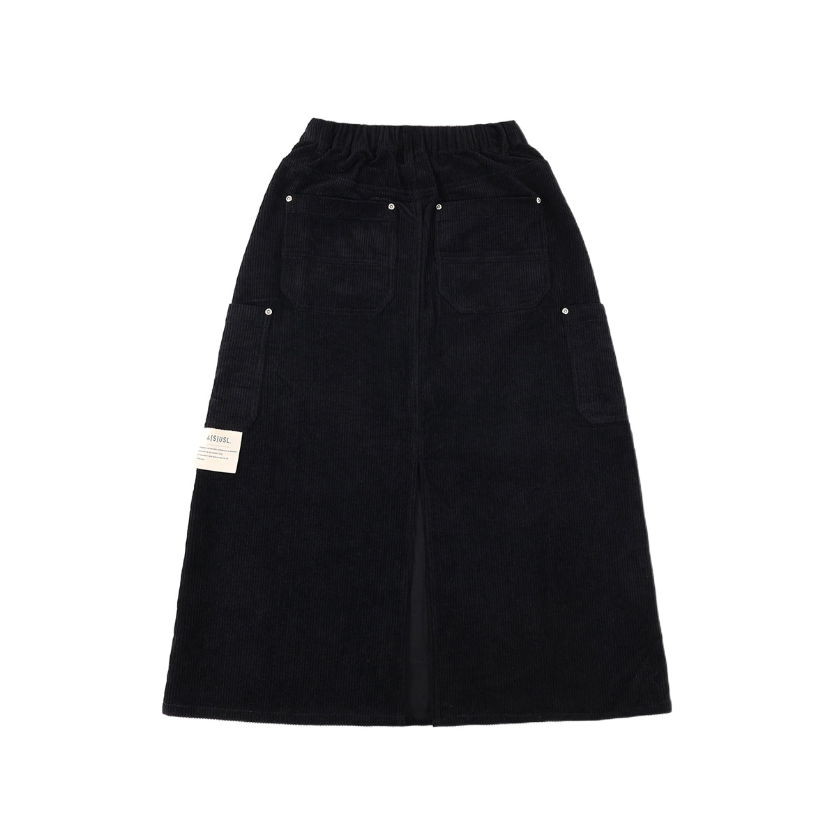 PATCH POCKETS A-LINE CORDUROY SKIRT-BLACK – ASUSL