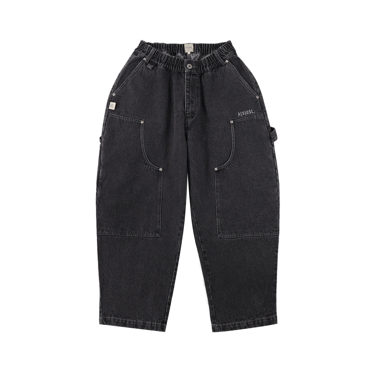 DENIM PATCHWORK PANTS- DENIM BLACK – ASUSL