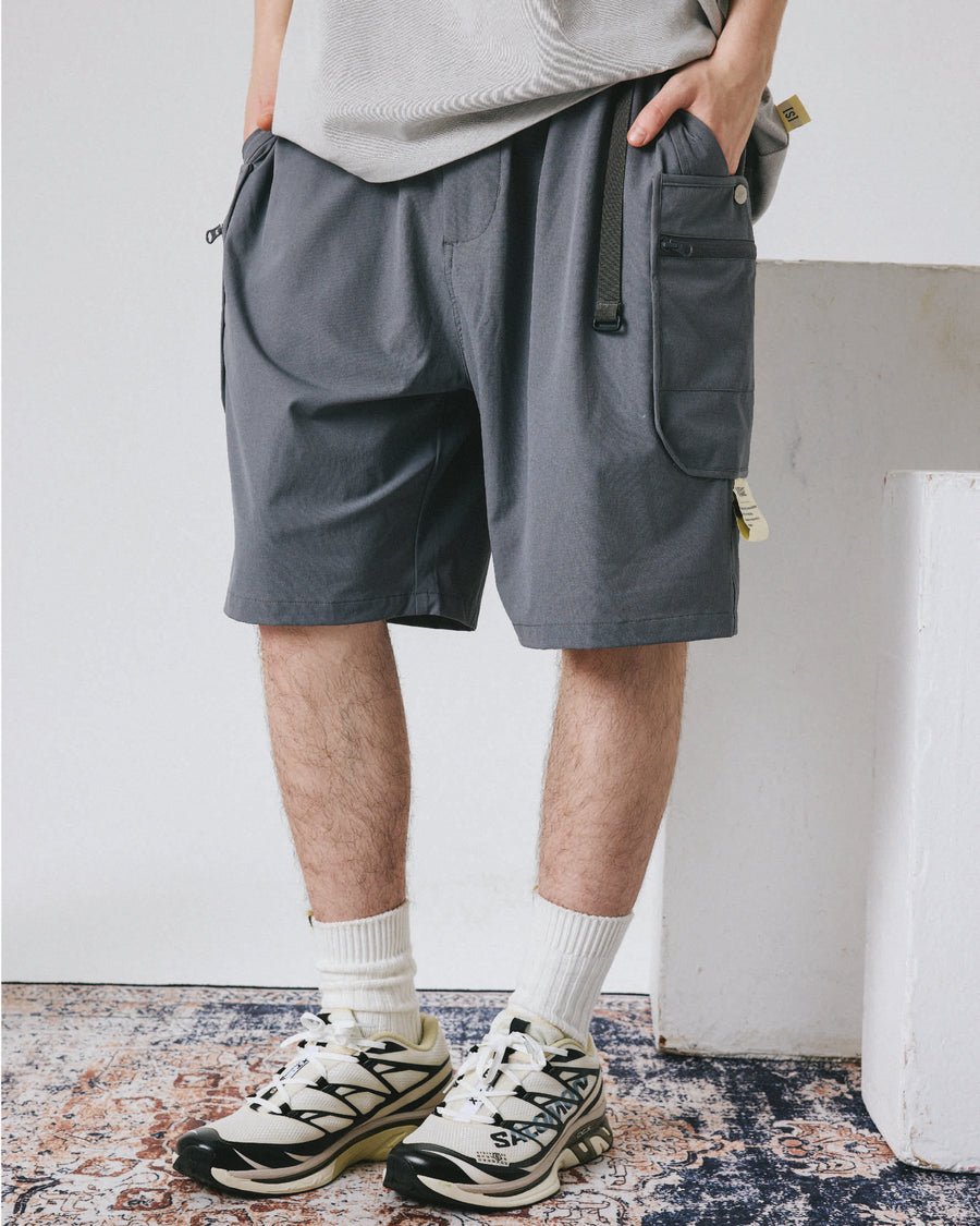 DOUBLE ZIPPER POCKETS SHORTS - BLACK – ASUSL