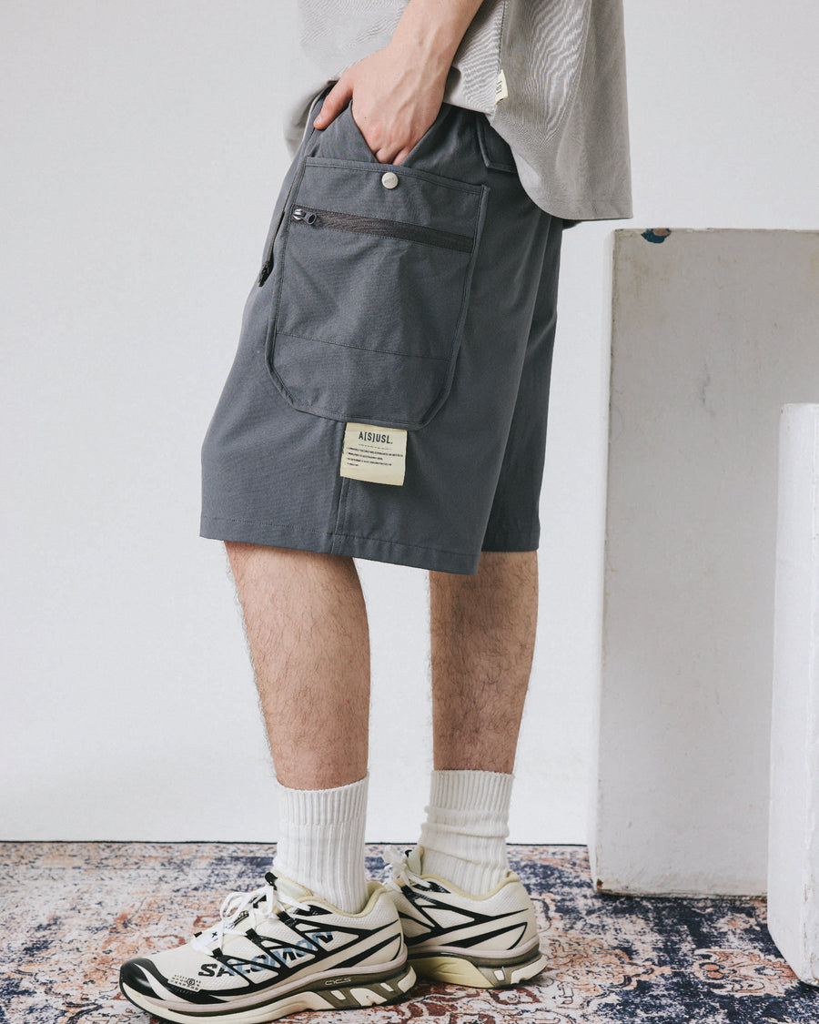 DOUBLE ZIPPER POCKETS SHORTS - GREY – ASUSL