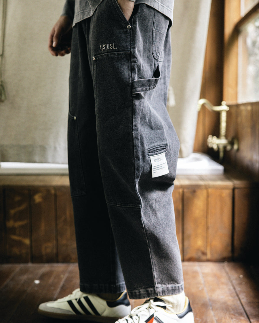 DENIM PATCHWORK PANTS- DENIM BLACK – ASUSL