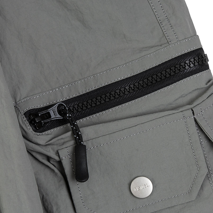 ZIPPER POCKET BALLON PANTS - GREY