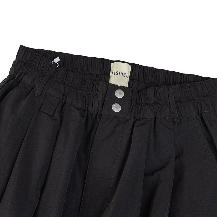 ZIPPER POCKET BALLON PANTS - BLACK