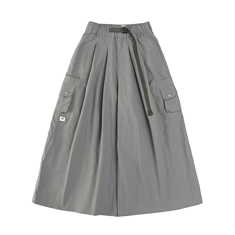 SIDE POCKET WIDE PANTS - GREY