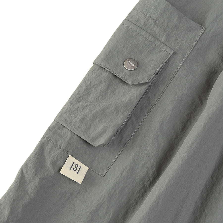 SIDE POCKET WIDE PANTS - GREY