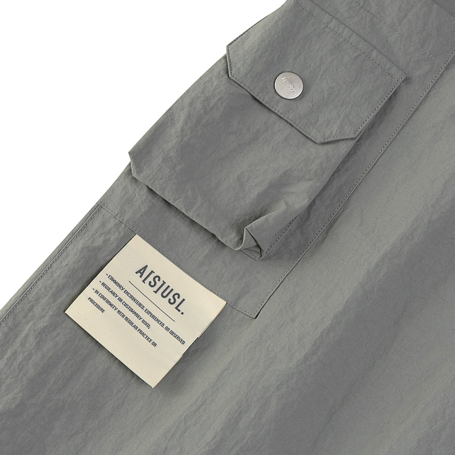 SIDE POCKET WIDE PANTS - GREY