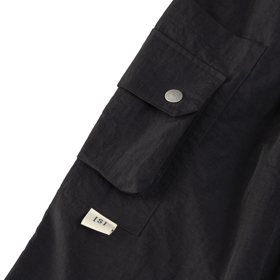 SIDE POCKET WIDE PANTS - BLACK