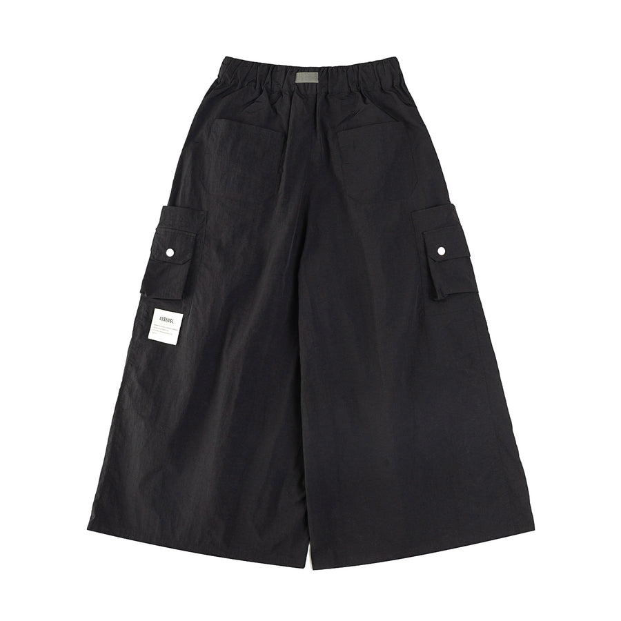 SIDE POCKET WIDE PANTS - BLACK