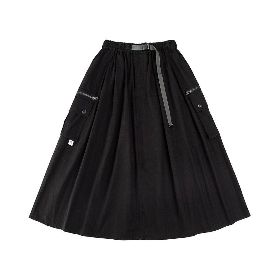 RIPSTOP CARGO SKIRT - BLACK