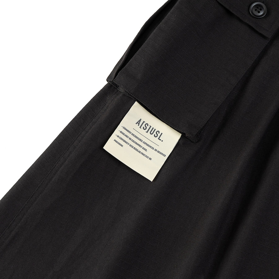 RIPSTOP CARGO SKIRT - BLACK