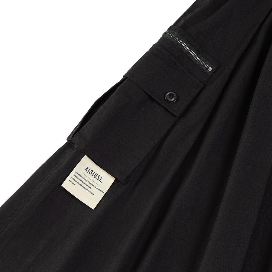 RIPSTOP CARGO SKIRT - BLACK