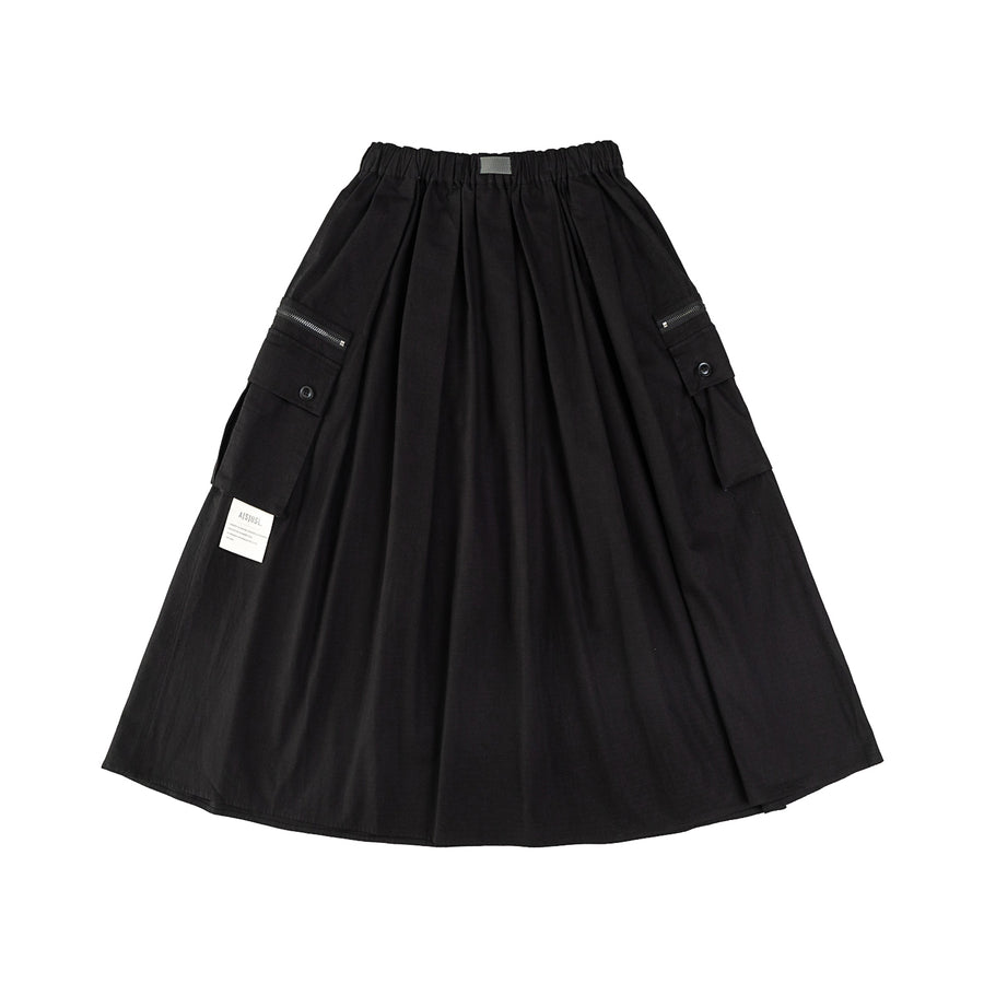 RIPSTOP CARGO SKIRT - BLACK