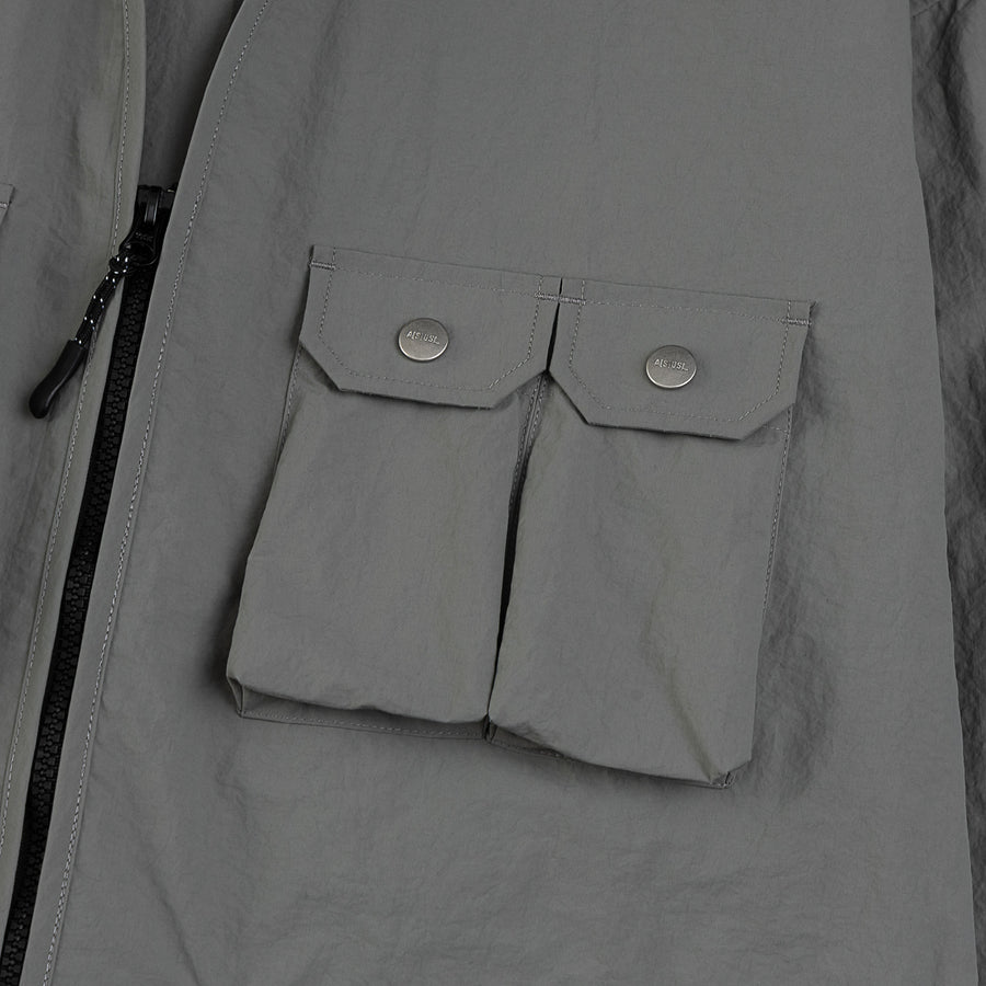 NYLON ZIPPER POCKET JACKET - GREY