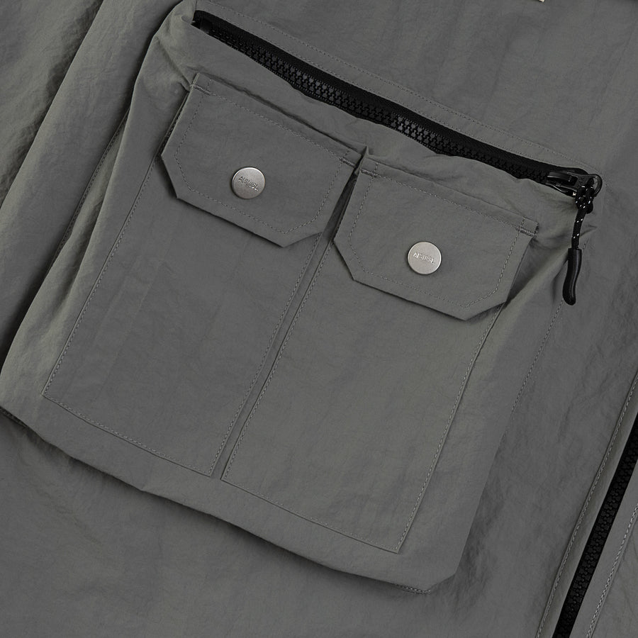 NYLON ZIPPER POCKET JACKET - GREY