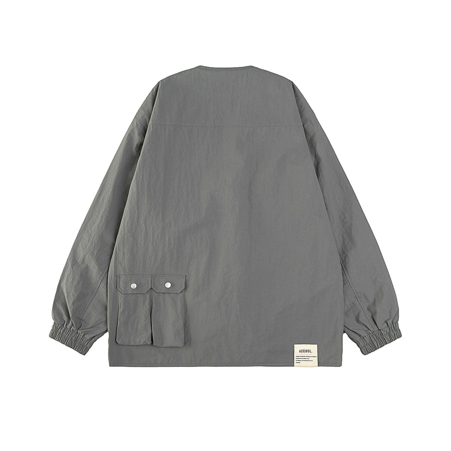 NYLON ZIPPER POCKET JACKET - GREY