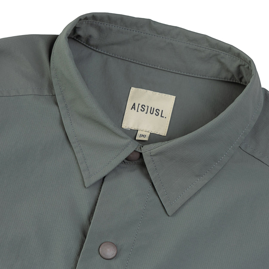 NYLON ZIPPER POCKET SHIRT - LIGHT GREY