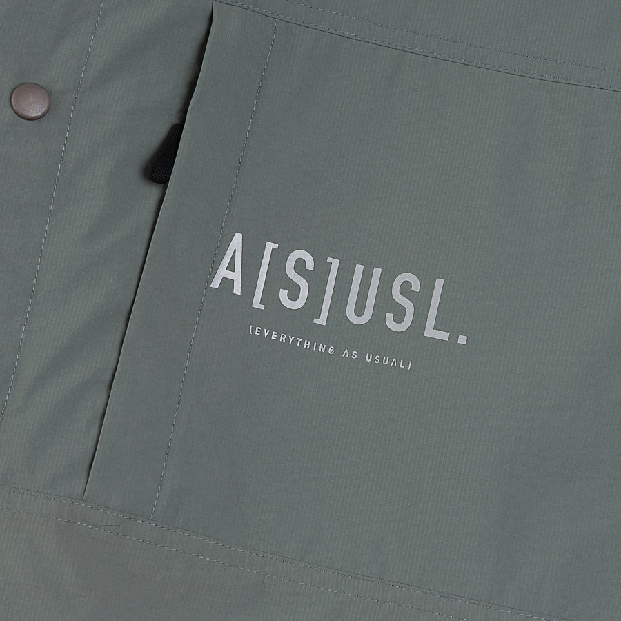 NYLON ZIPPER POCKET SHIRT - LIGHT GREY