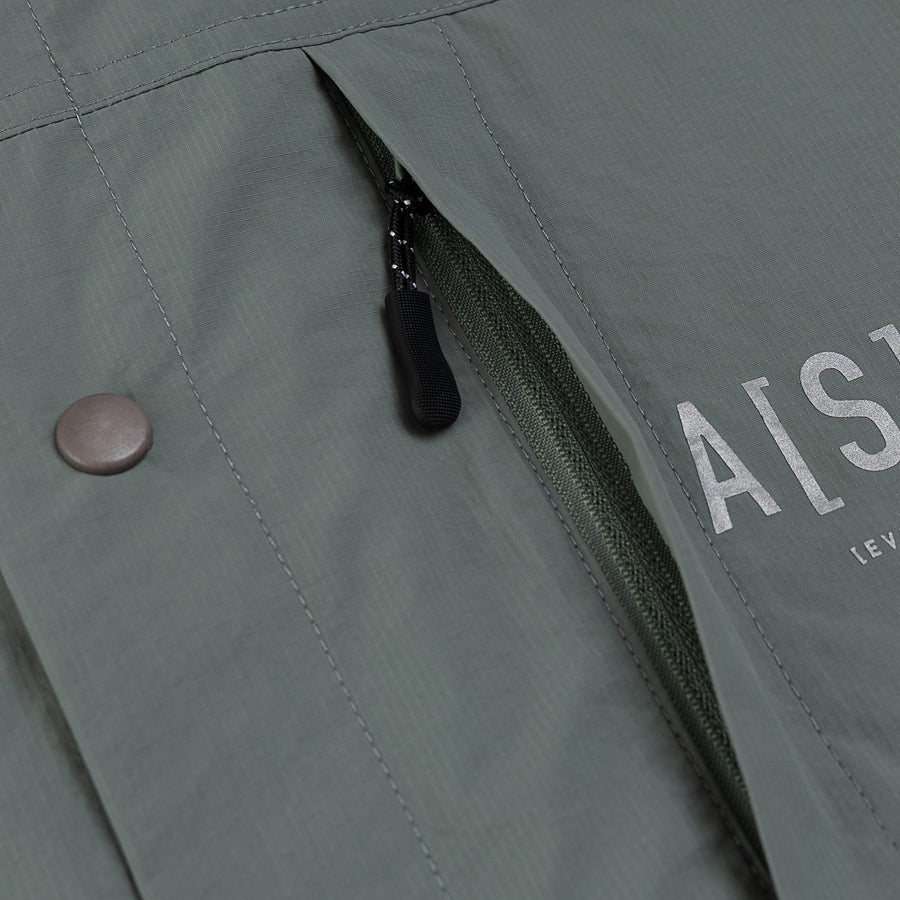 NYLON ZIPPER POCKET SHIRT - LIGHT GREY