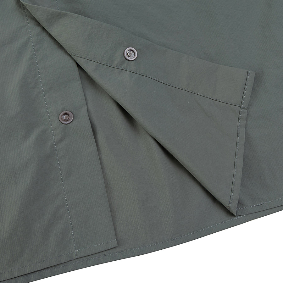 NYLON ZIPPER POCKET SHIRT - LIGHT GREY