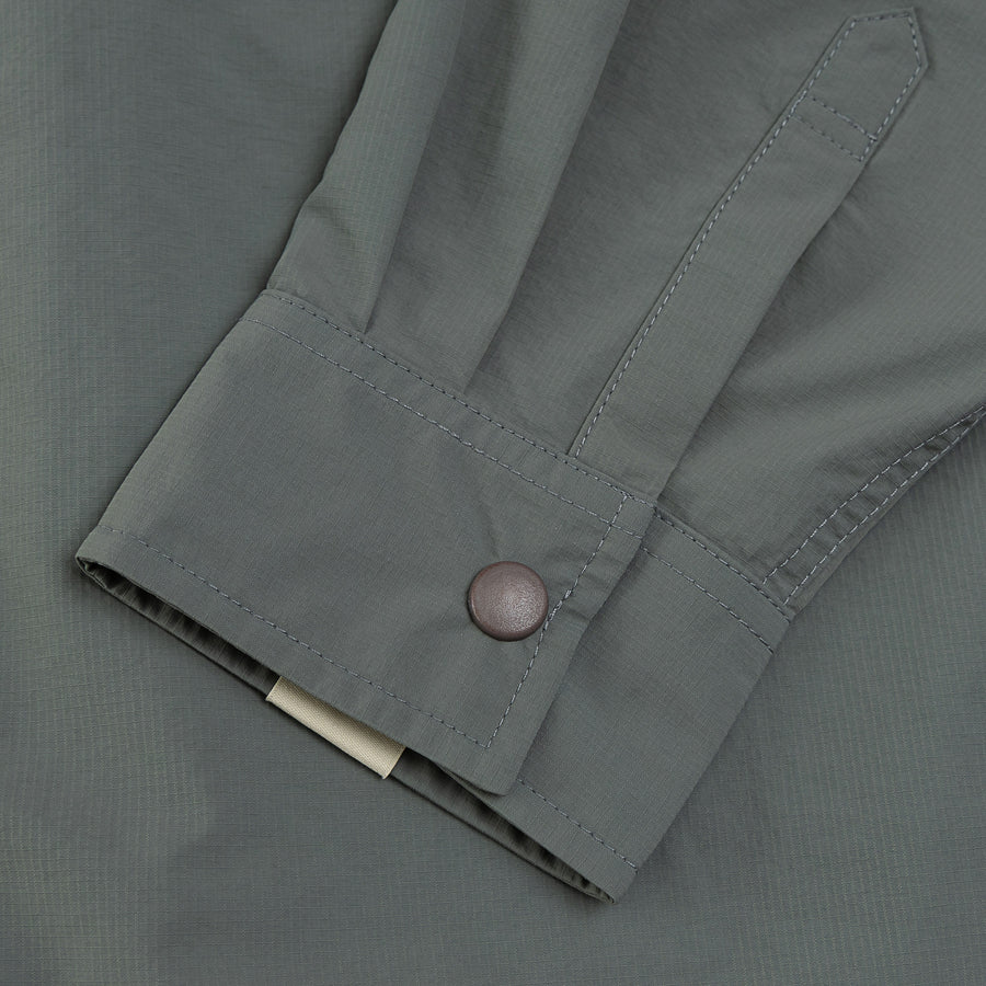 NYLON ZIPPER POCKET SHIRT - LIGHT GREY