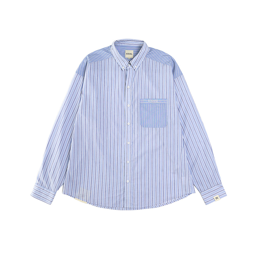 CONTRAST STRIPE SHIRT - BLUE STRIPES