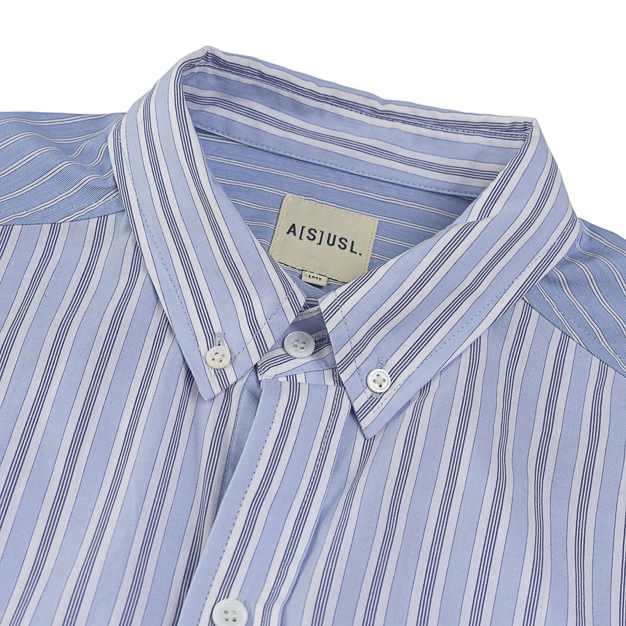 CONTRAST STRIPE SHIRT - BLUE STRIPES