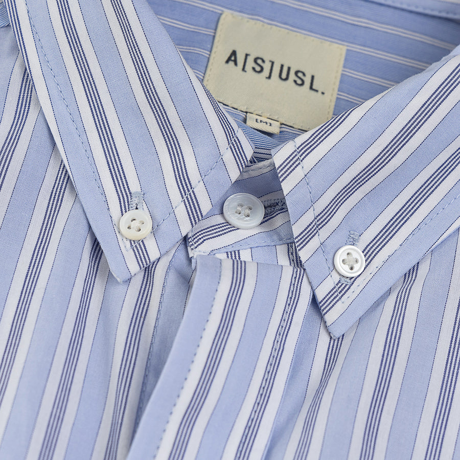 CONTRAST STRIPE SHIRT - BLUE STRIPES