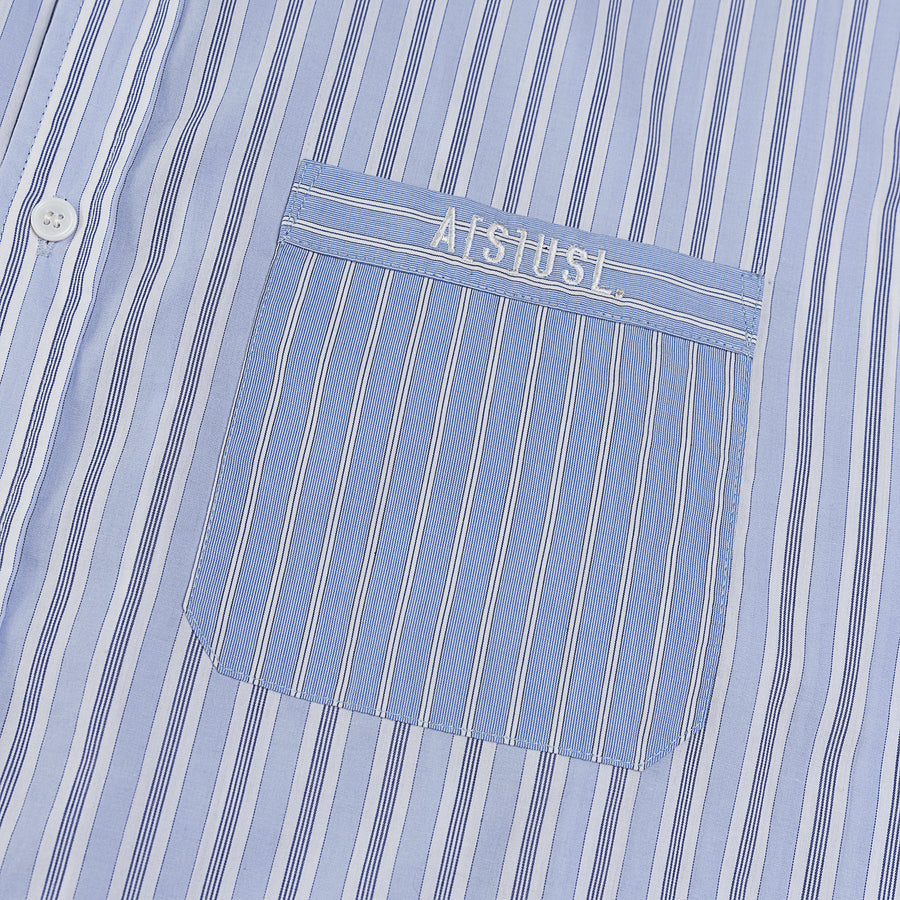 CONTRAST STRIPE SHIRT - BLUE STRIPES