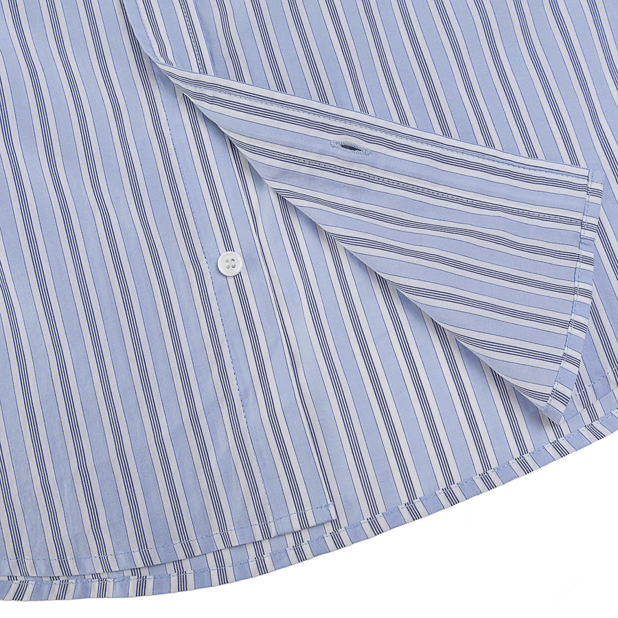 CONTRAST STRIPE SHIRT - BLUE STRIPES