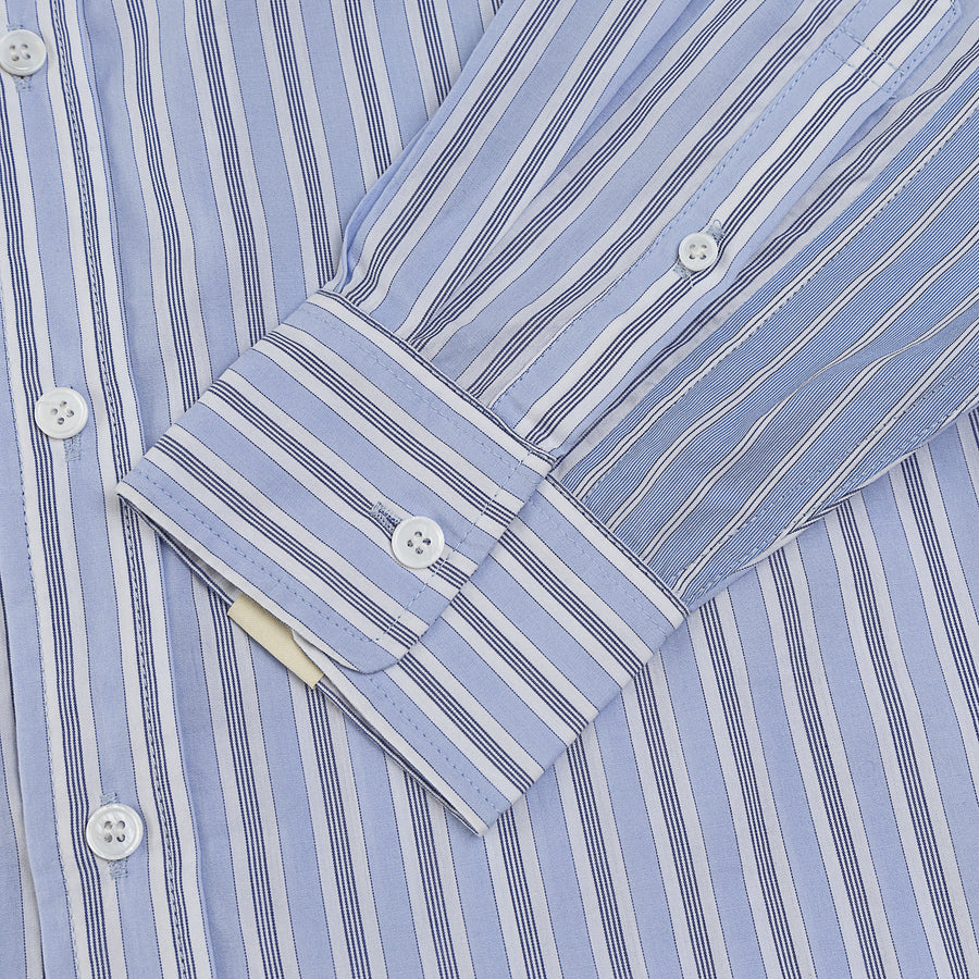 CONTRAST STRIPE SHIRT - BLUE STRIPES