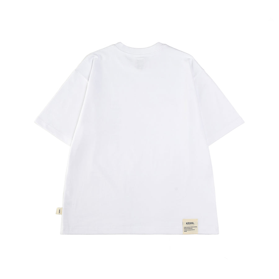 VERTICAL LOGO TEE - WHITE