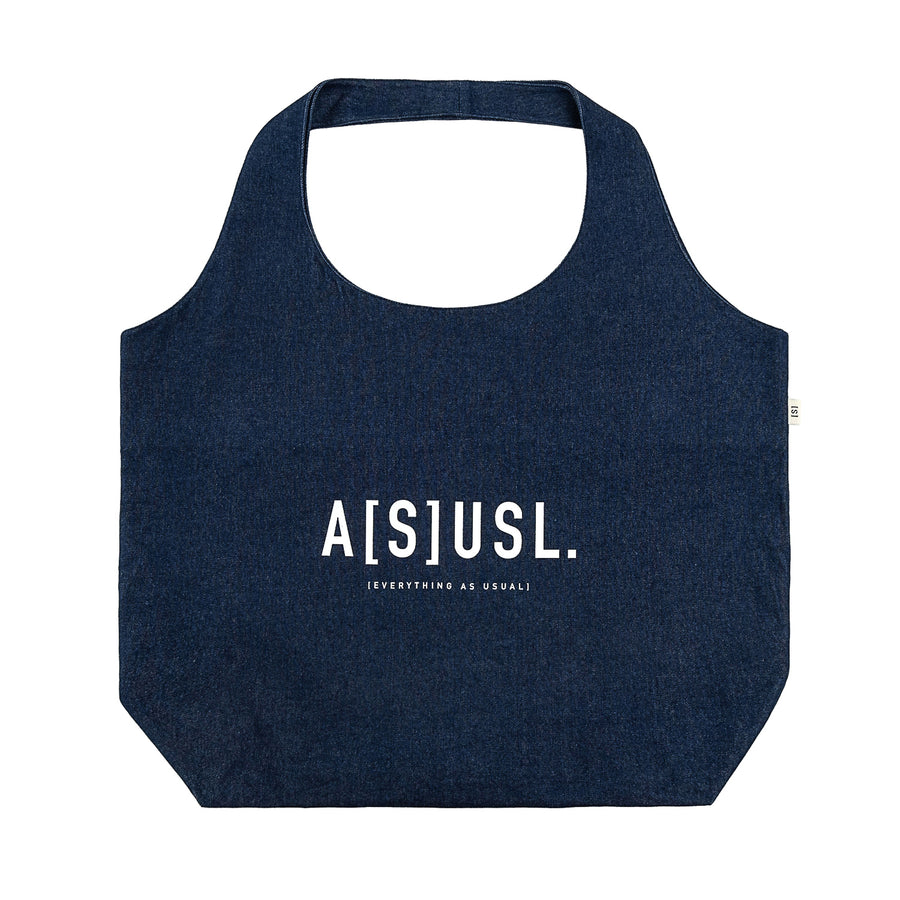 DENIM OVERSIZE TOTE BAG - DENIM BLUE