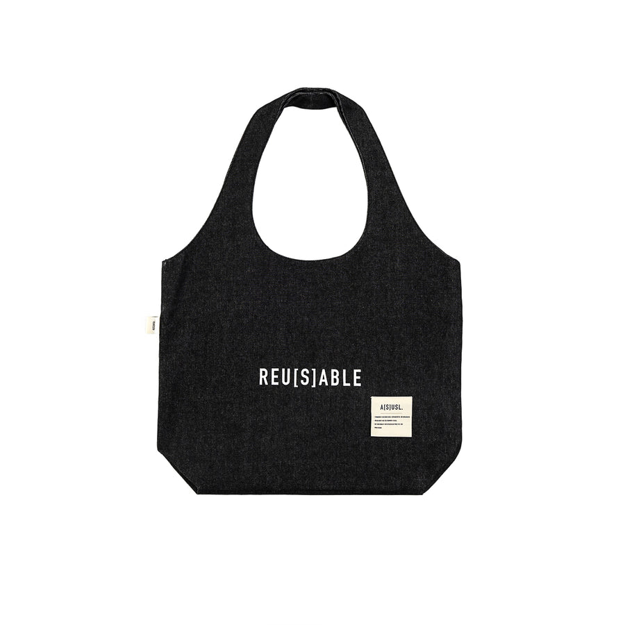 DENIM TOTE BAG - DENIM BLACK