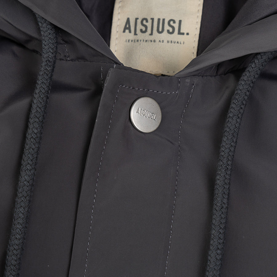 MULTI POCKET LONG DOWN JACKET - CHARCOAL