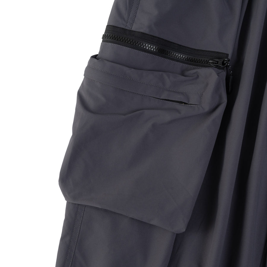 NYLON ZIPPER POCKET PANTS - CHARCOAL