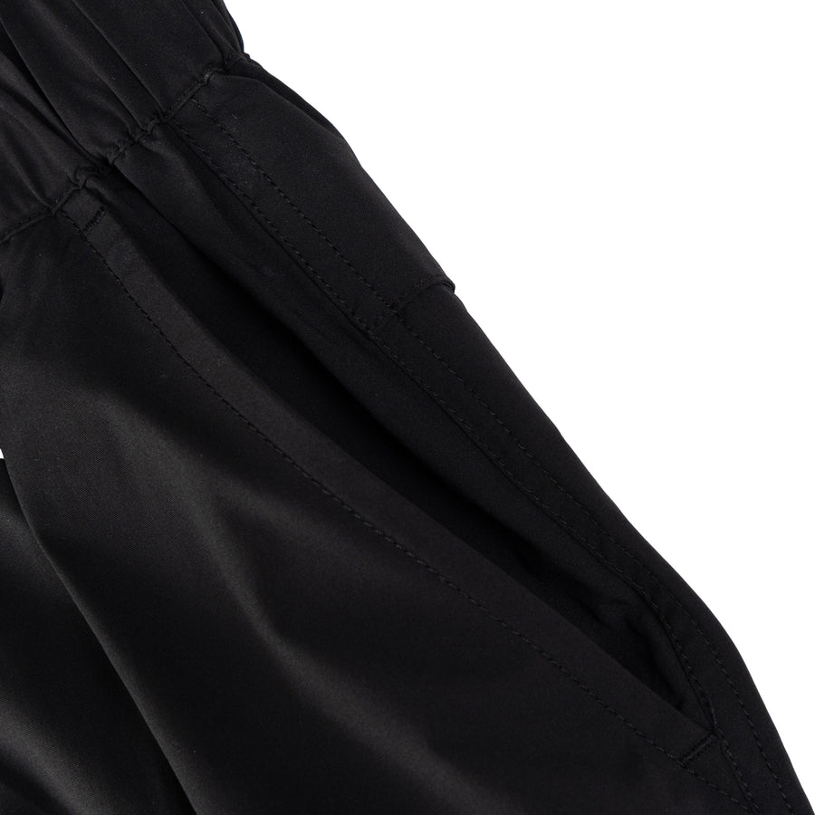 NYLON ZIPPER POCKET PANTS - BLACK