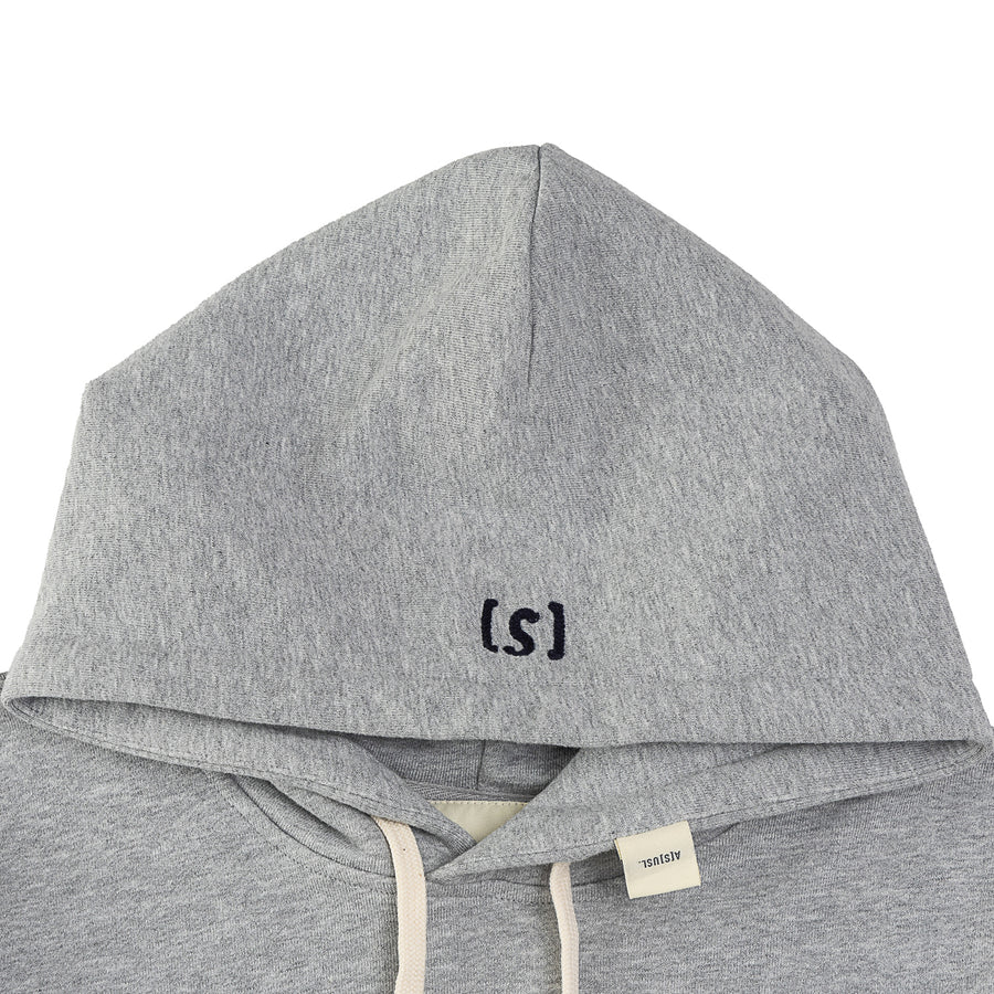 FLOCKING EMBROIDERY LOGO HOODIE - HEATHER GREY