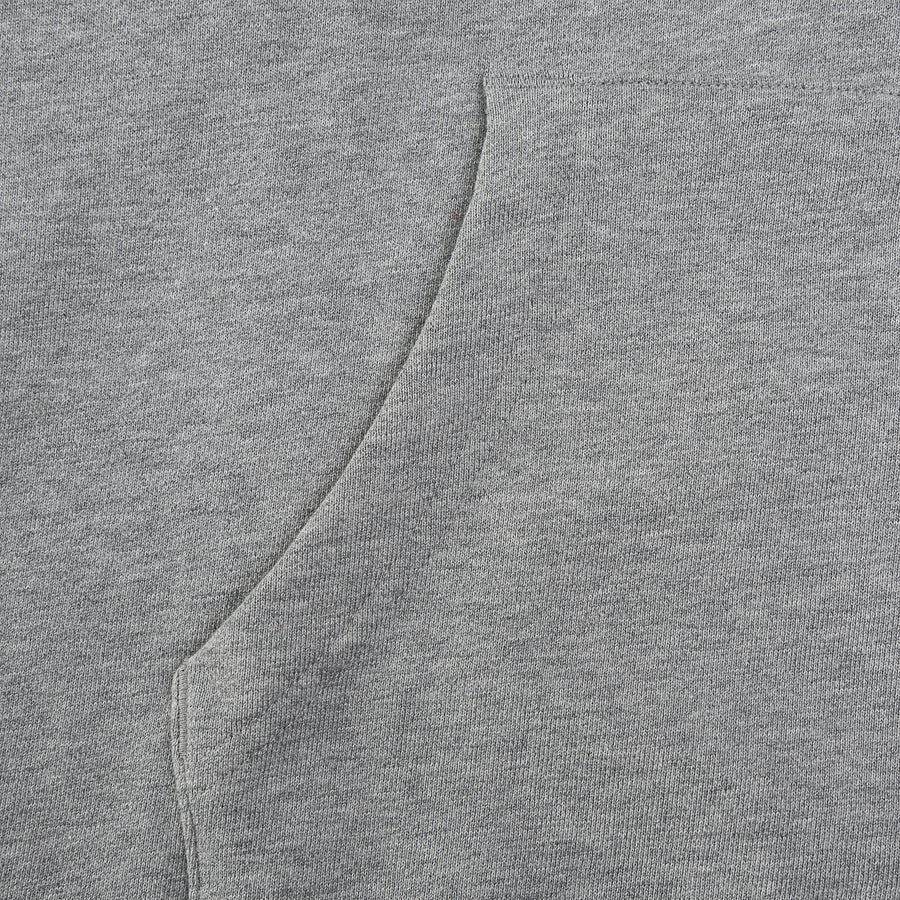 FLOCKING EMBROIDERY LOGO HOODIE - HEATHER GREY