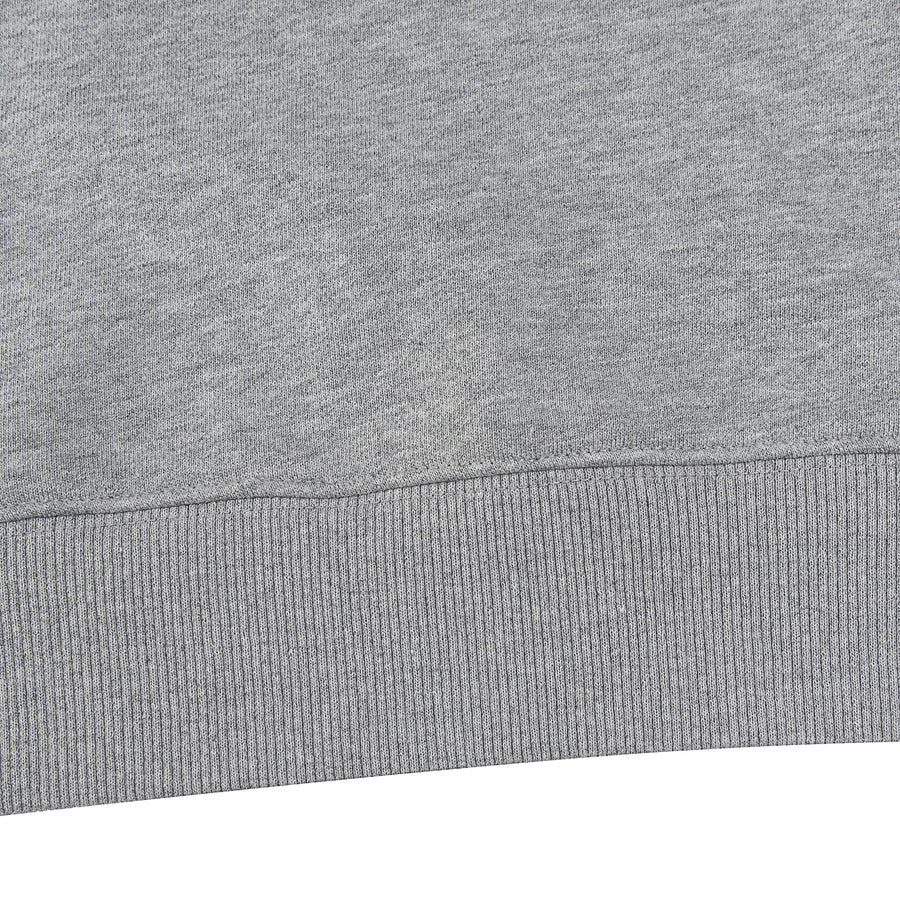 FLOCKING EMBROIDERY LOGO HOODIE - HEATHER GREY