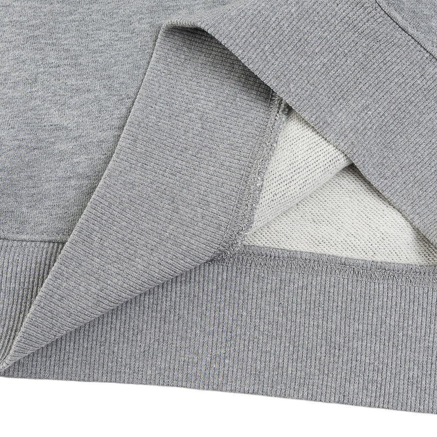 FLOCKING EMBROIDERY LOGO HOODIE - HEATHER GREY