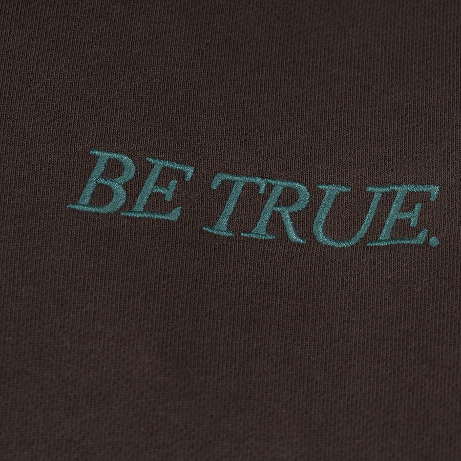 BE TRUE CROP POLO SWEATSHIRT - CHARCOAL