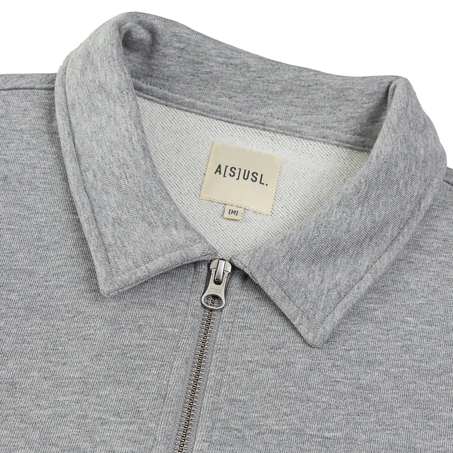 BE TRUE CROP POLO SWEATSHIRT - HEATHER GREY