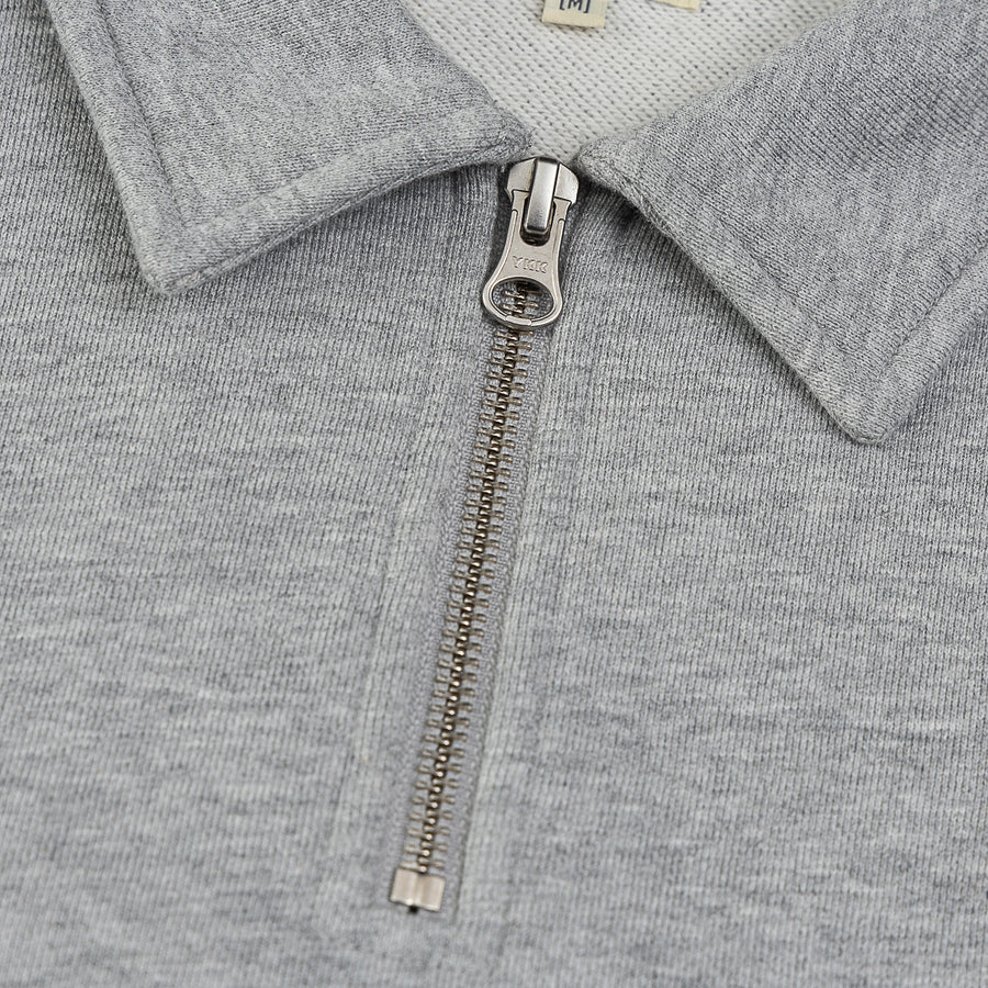 BE TRUE CROP POLO SWEATSHIRT - HEATHER GREY