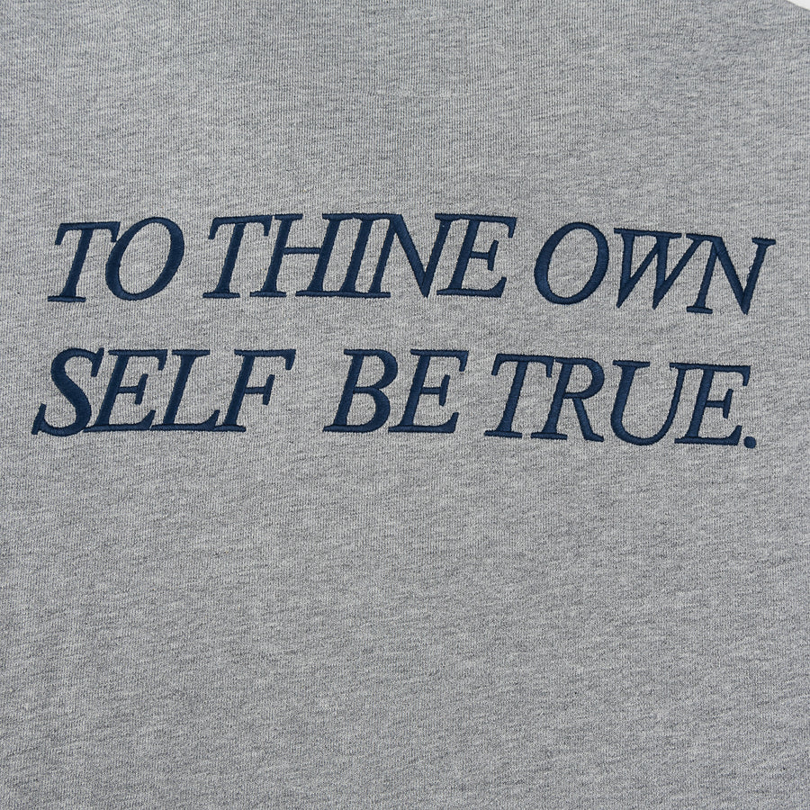 BE TRUE CROP POLO SWEATSHIRT - HEATHER GREY