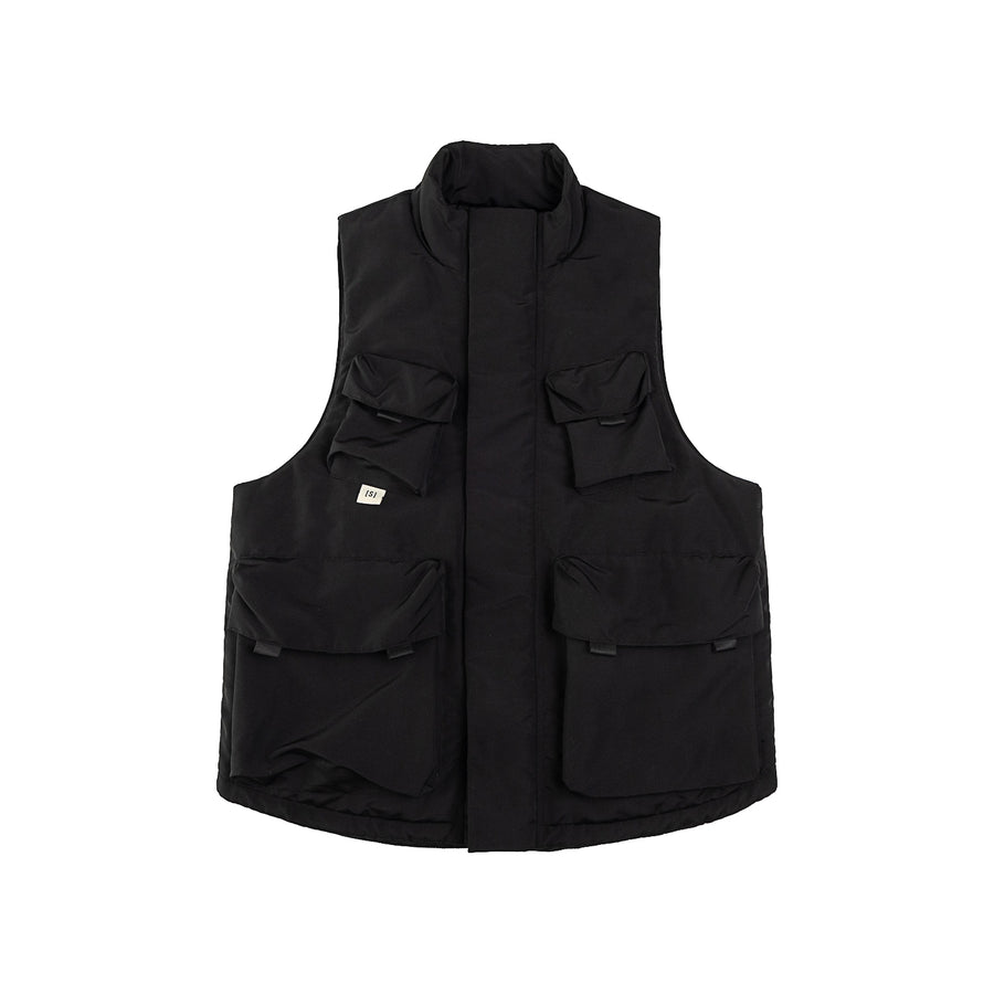 REFLECTIVE LOGO PADDING VEST - BLACK