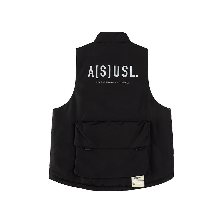 REFLECTIVE LOGO PADDING VEST - BLACK