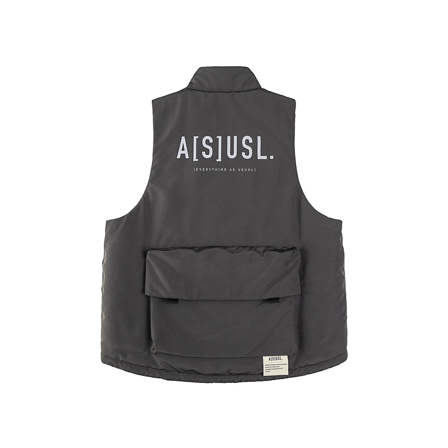 REFLECTIVE LOGO PADDING VEST - CHARCOAL