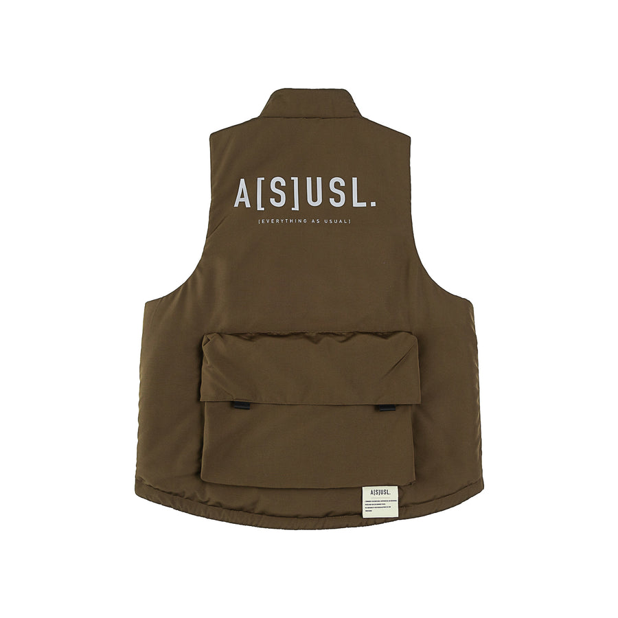 REFLECTIVE LOGO PADDING VEST - BROWN